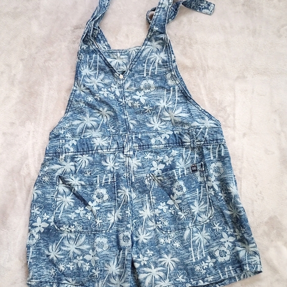 Vintage Y2K Union Bay Tropical Print Shorts Romper M - Picture 6 of 8